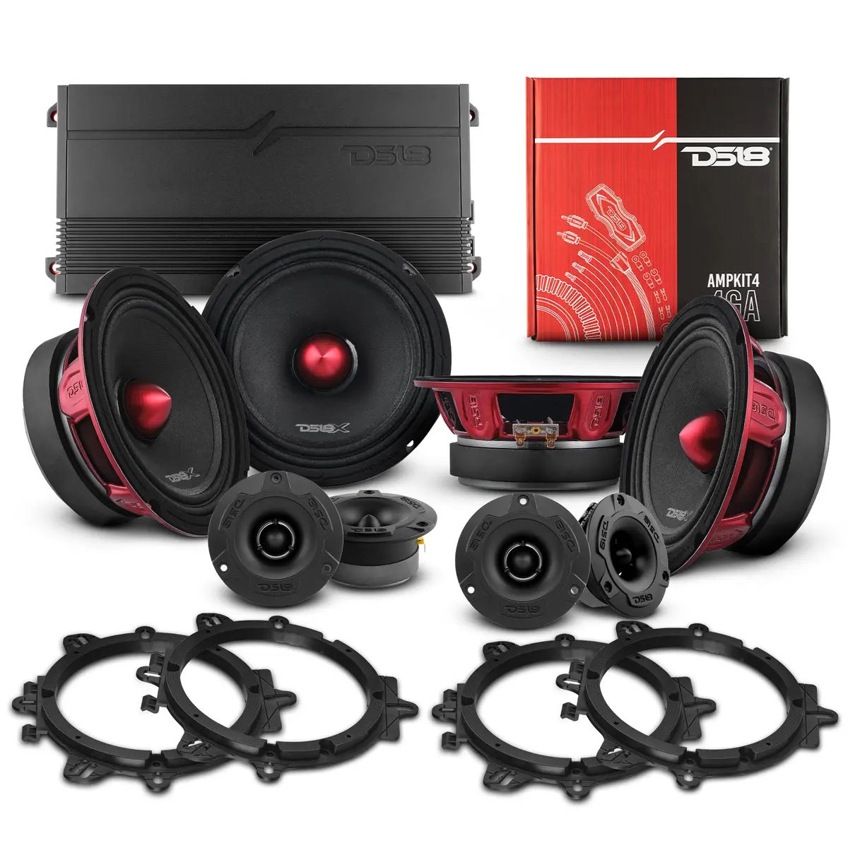 Pro Audio 6.5″ Speaker Upgrade Kit –  With Oem Speaker Adapters, Amplifier & Wiring Kit 1