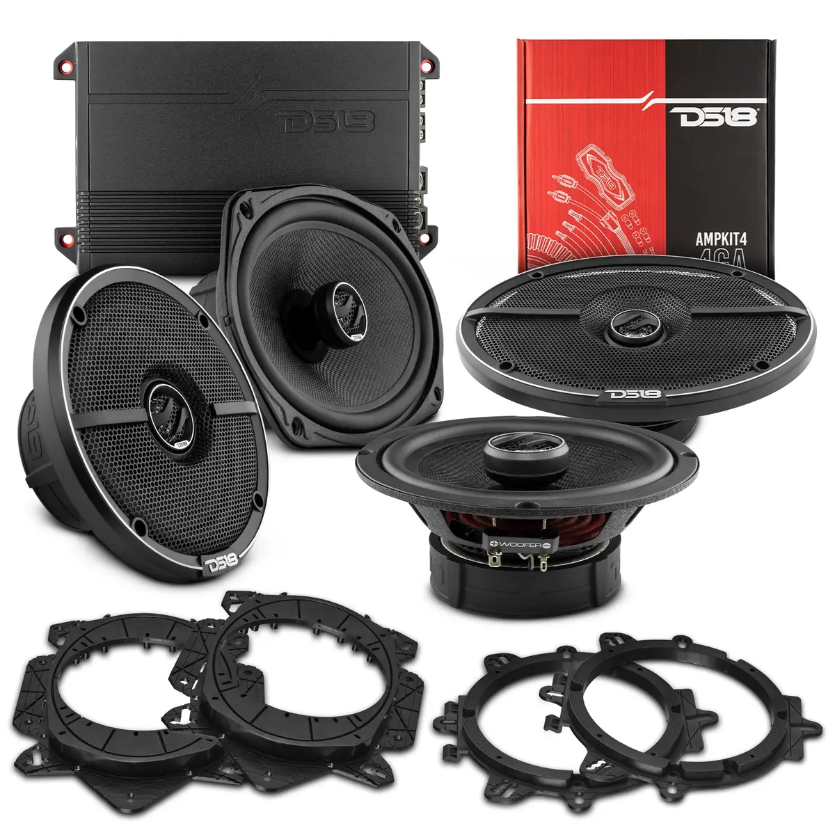 Premium Coaxial Speakers 6.5” & 6X9” With Amplifier And Oem Adapters 1