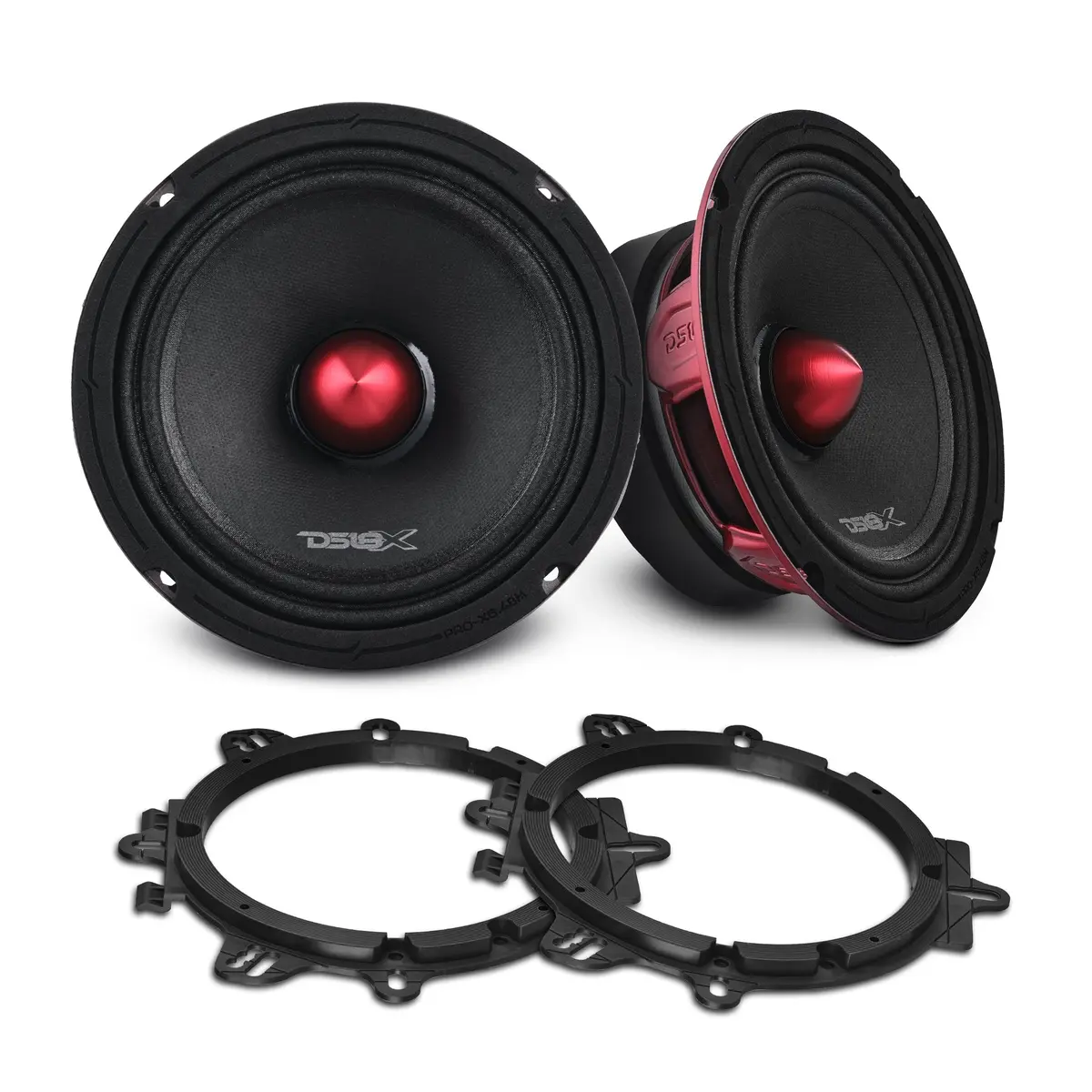 Pro-X 6.5" Mid-Range Loudspeaker With Bullet And Oem Adapter Kit | 250W Rsm 4-Ohm 1
