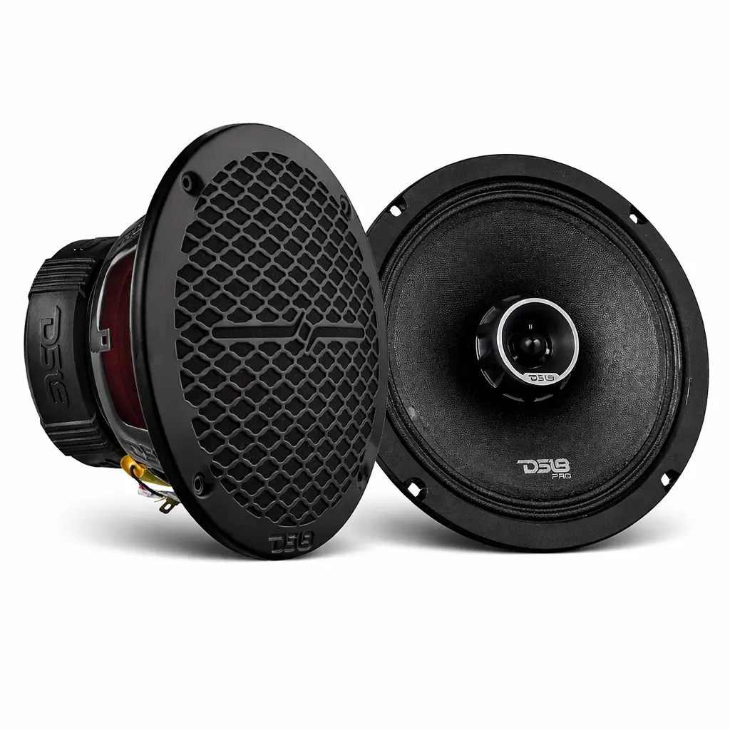 Pro-Zt 8" Coaxial Mid-Range Loudspeaker With Water Resistant Cone Built-In Bullet Tweeter And Grill 275 Watts Rms 4-Ohm (2 Speakers) 1