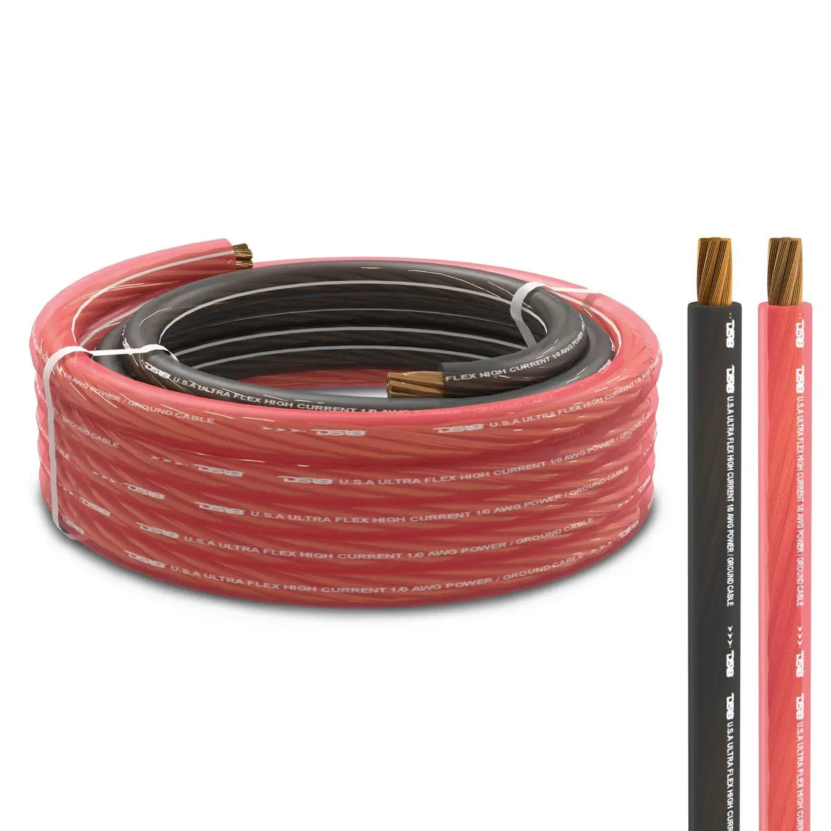 1/0-Ga Ultra Flex Ofc Ground Power Cable 5 Ft Black And 20 Ft Red Kit 1