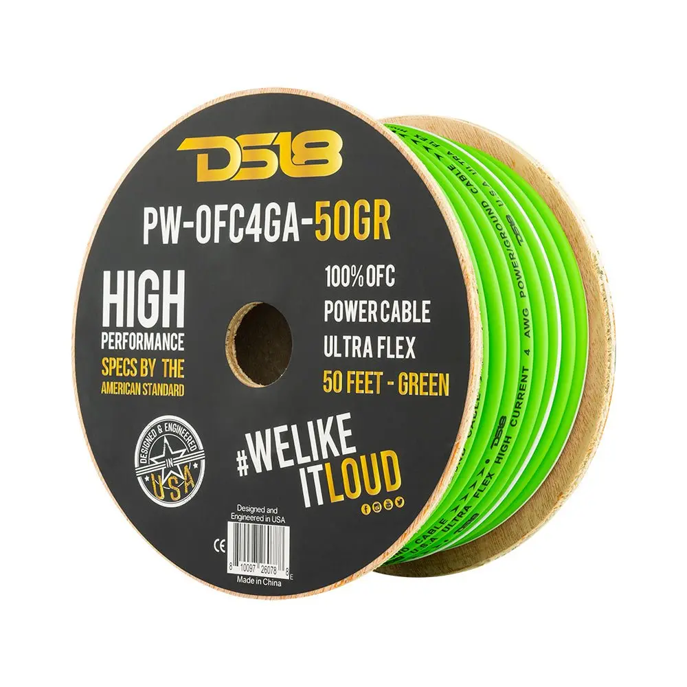 Ds18 Pw-Ofc4ga-50Ygr 4-Ga Ultra Flex 100% Ofc Ground, Power Cable, 50 Feet, Green 1