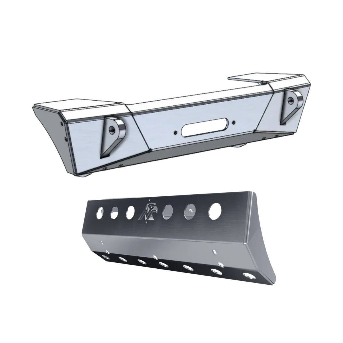 Jl/Jt Aluminum Front Bumper - Featherweight Series (Stubby) 1