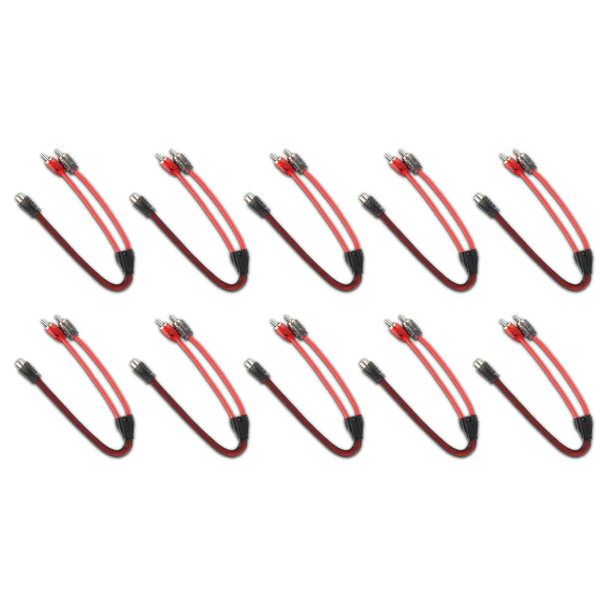 Level 2 Rca 100% Copper Ofc Y Connector 1 Female To 2 Male - 10 Pack 1