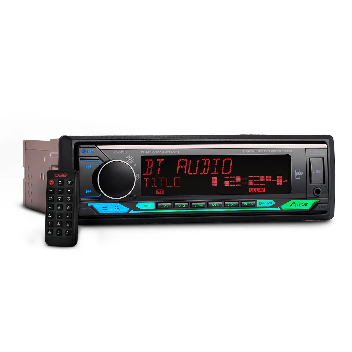 High Power 240 Watts Rms (4 X 60) Digital Media Receiver | Single Din | Dsp | App | Bluetooth Audio And Calling Head Unit | Aux Input | Usb | Mechless | Am/Fm Radio Receiver | 3V + 3.5V Subwoofer 1