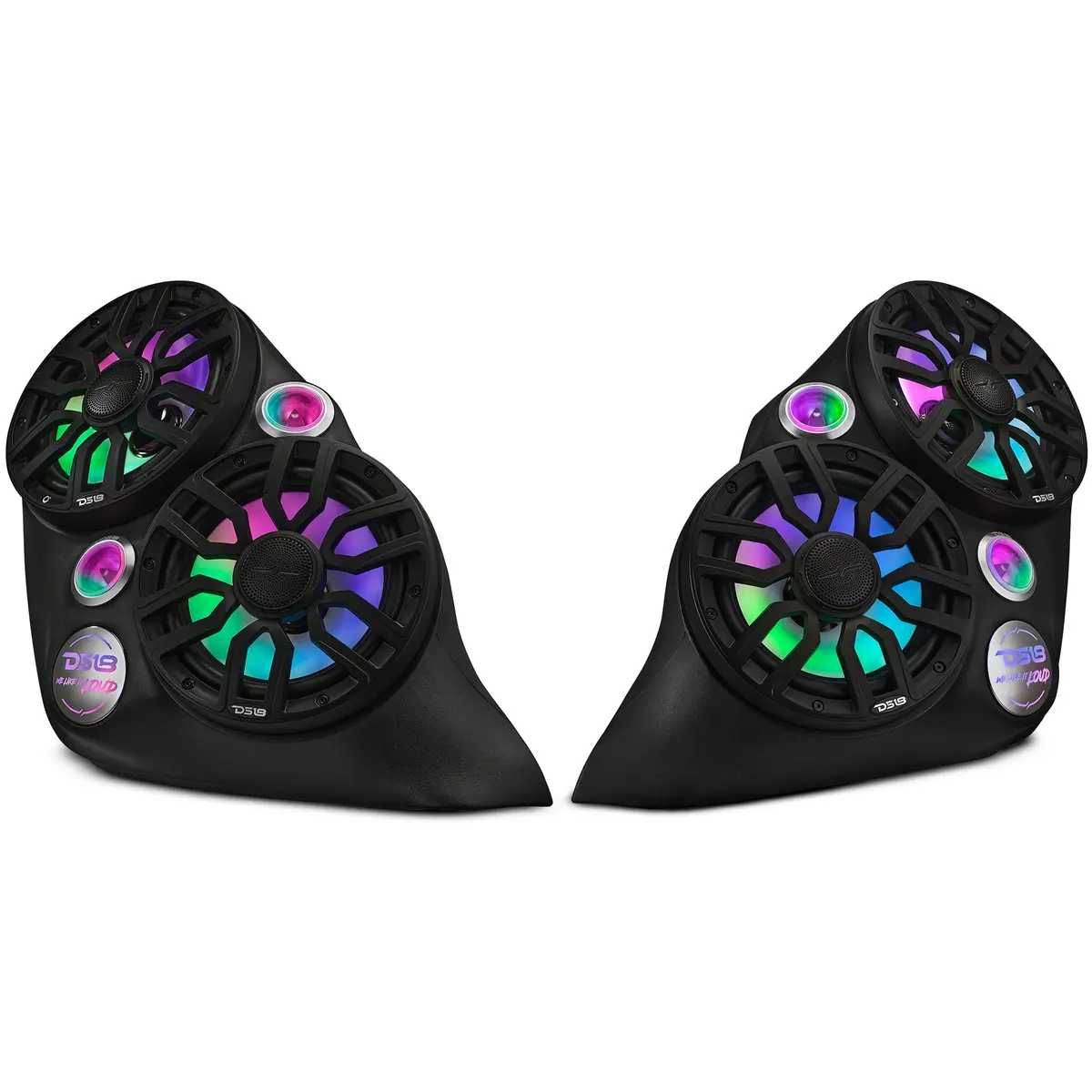 Polaris Slingshot Dual Front Fender 8” Loaded Speaker Pods With Digital Led Lighting 1