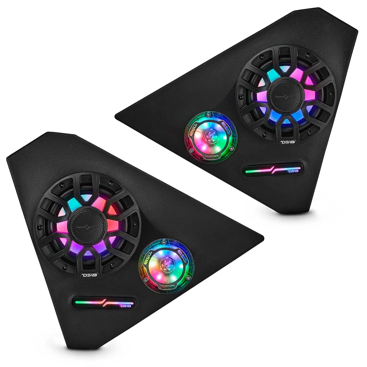 Polaris Slingshot Front Kick Panel Speaker Pods Loaded | 2 X Nxl-Iq6/Bk & 2 X Pro-Tw1ld And Digital Led Lights | 2015 - Current 1