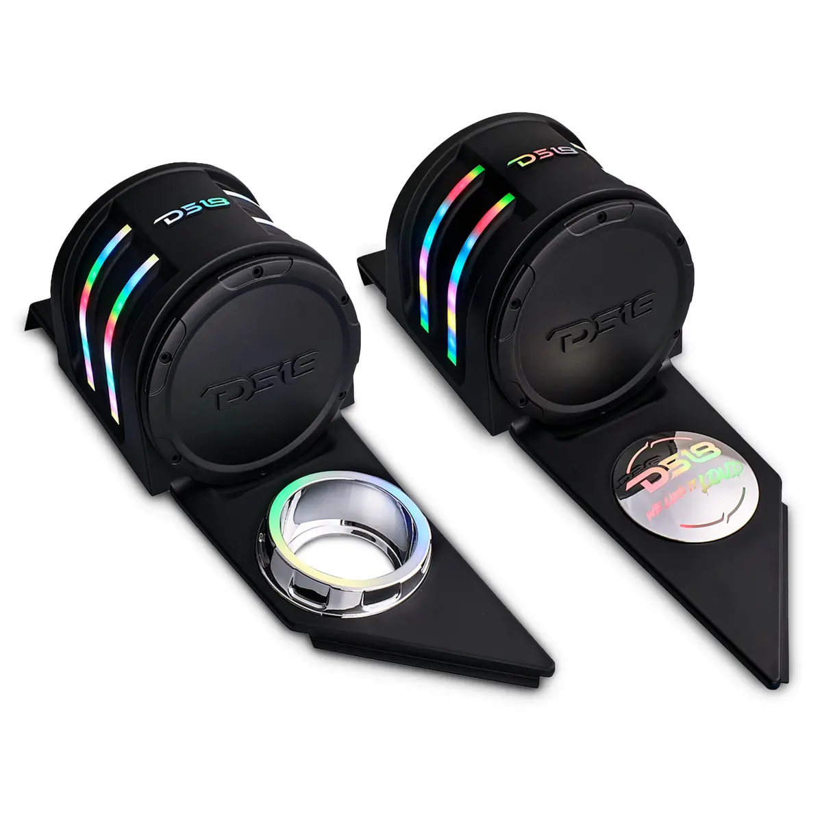 Polaris Slingshot Headrest Empty Enclosure With Digital Led Lights Fits 4 X 6.5" Speakers | 2015 - Current 1