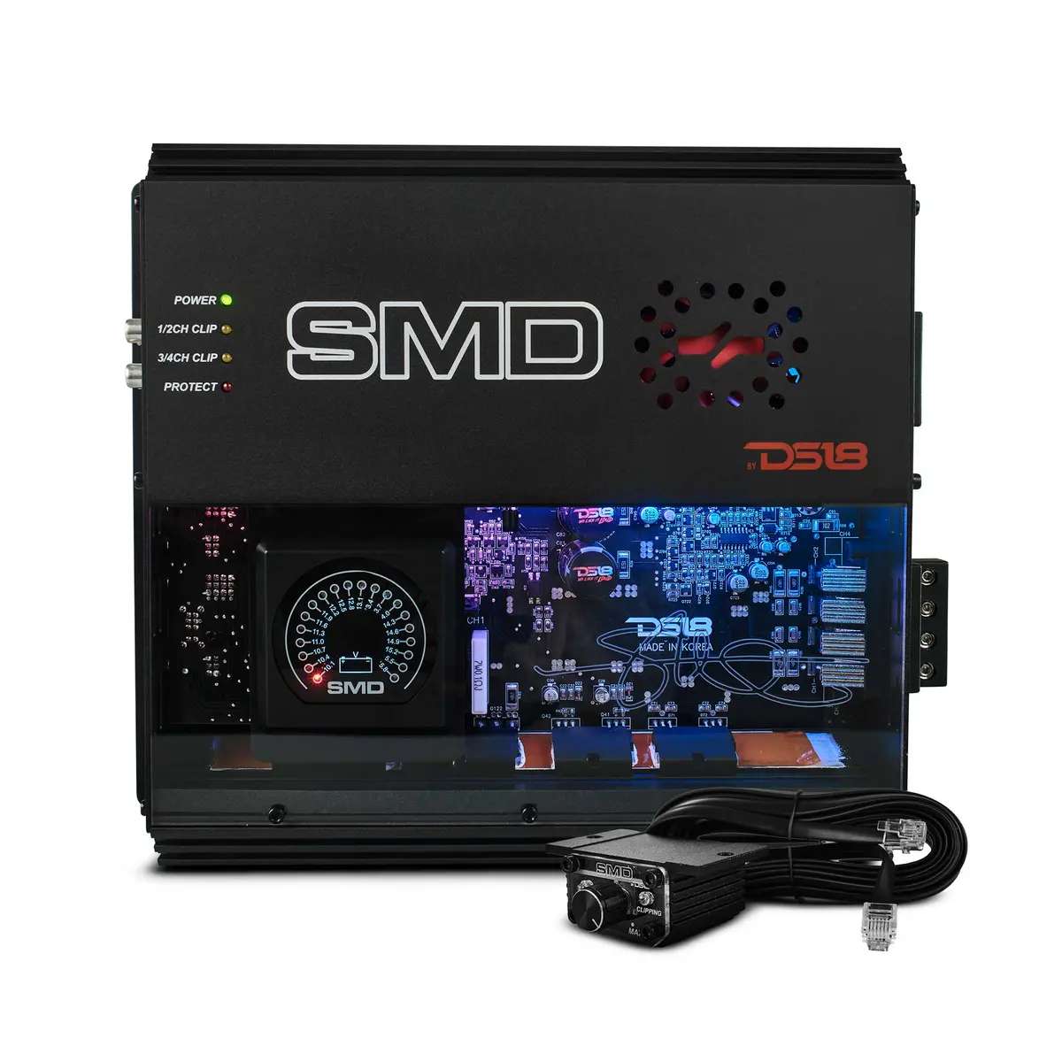 Smd 4-Channel Class Ab Amplifier With Vm-1 Voltmeter And Digital Led Lights 4 X 200W At 2-Ohm - Steve Meade Designs 1