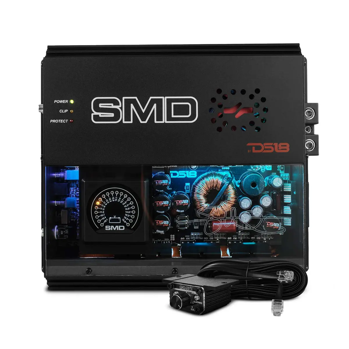 Smd Monoblock Amplifier With Vm-1 Voltmeter And Digital Led Lights 2000W Rms At 1-Ohm - Steve Meade Designs 1