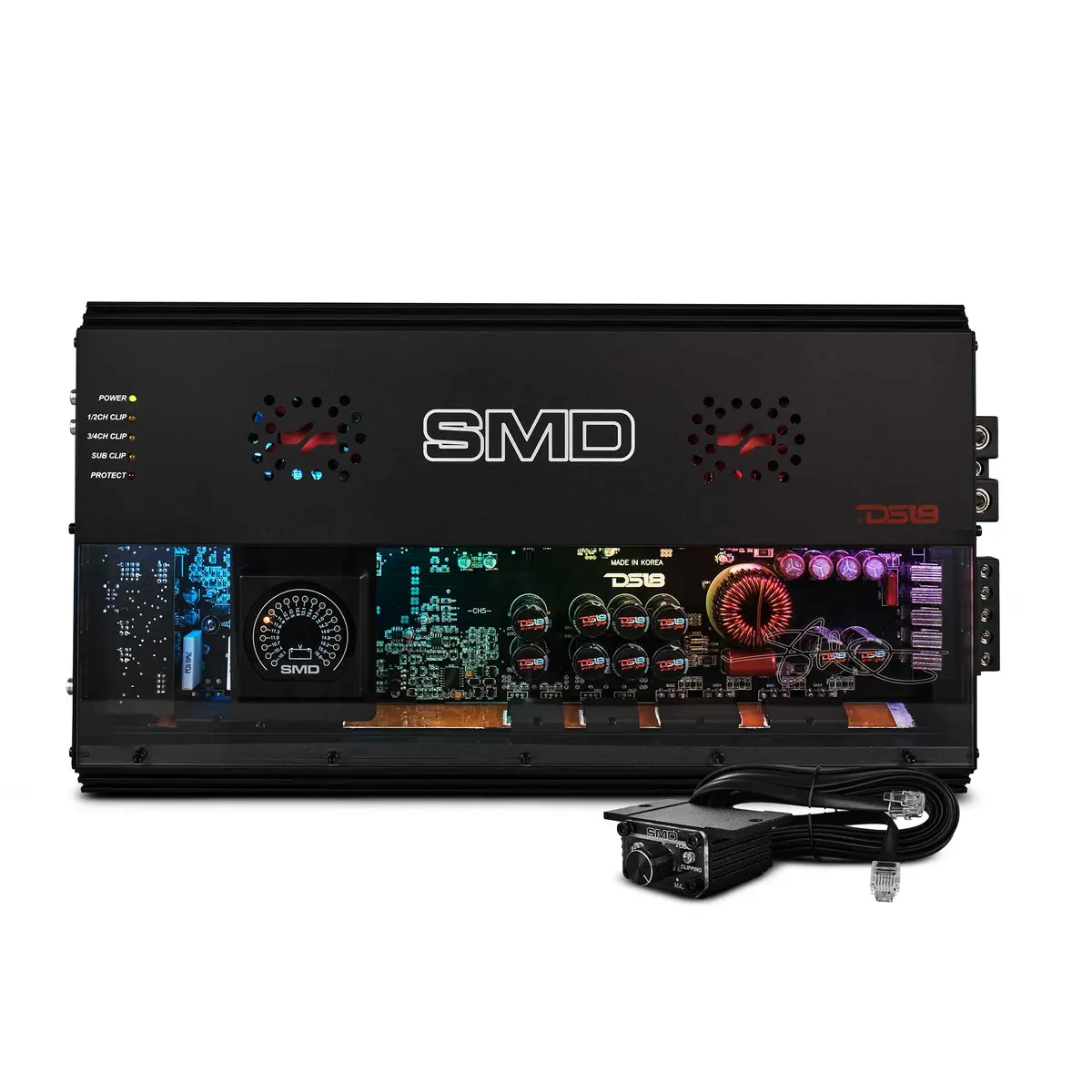 Smd 5-Channel Amplifier With Vm-1 Voltmeter And Digital Led Lights 4 X 250W At 2-Ohm Class Ab + 1 X 1800W At 1-Ohm Class D - Steve Meade Designs 1