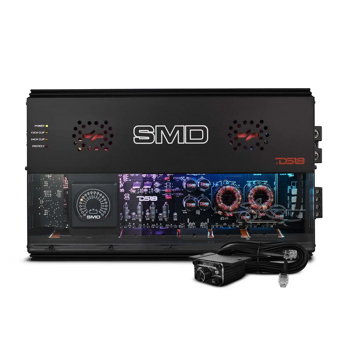 Smd 4-Channel Class Ab Amplifier  With Vm-1 Voltmeter And Digital Led Lights 4 X 500W At 2-Ohm - Steve Meade Designs 1
