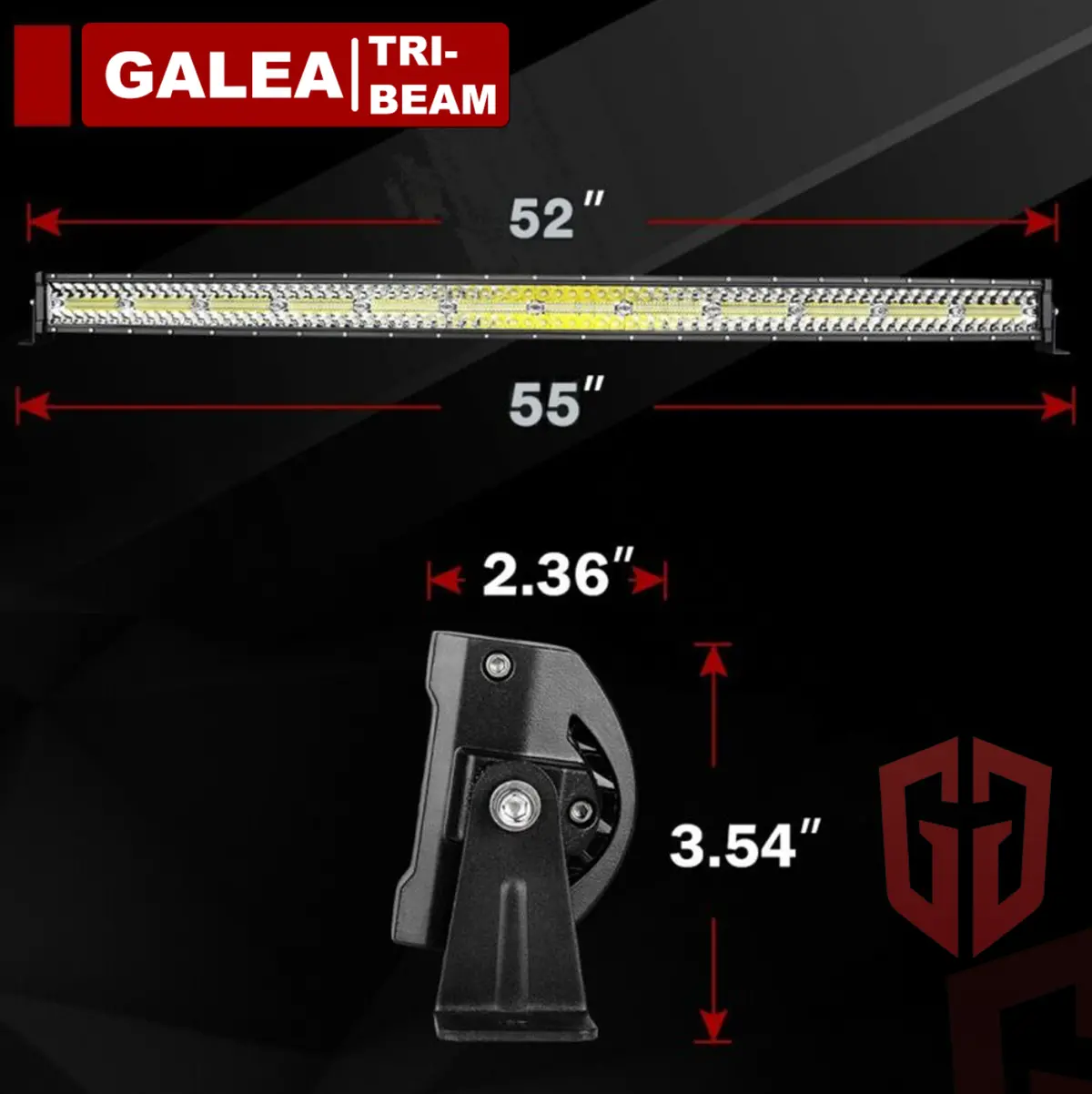 Galea® Tri-Beam 52" Curved Lightbar 1