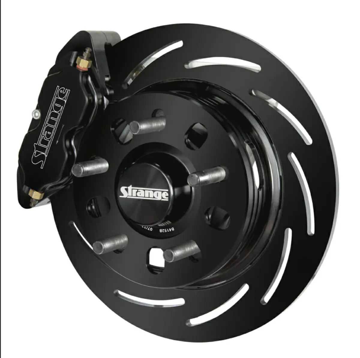 Strange Pro Ii H/D Front Brake Kit 2015-2023 Ford Mustang - 4 1/2" B.C. 2 Pc Rotors, 4 Piston Calipers & Dtc-30 Brake Pads 1