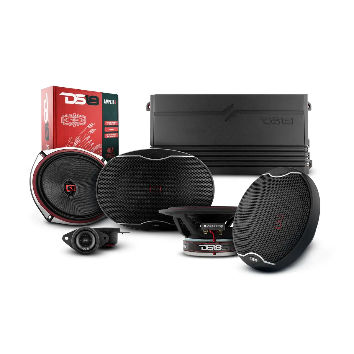 Ds18 2008-2019 Toyota Highlander Front And Back Doors Speaker Best Upgrade Package 1800 Watts 1