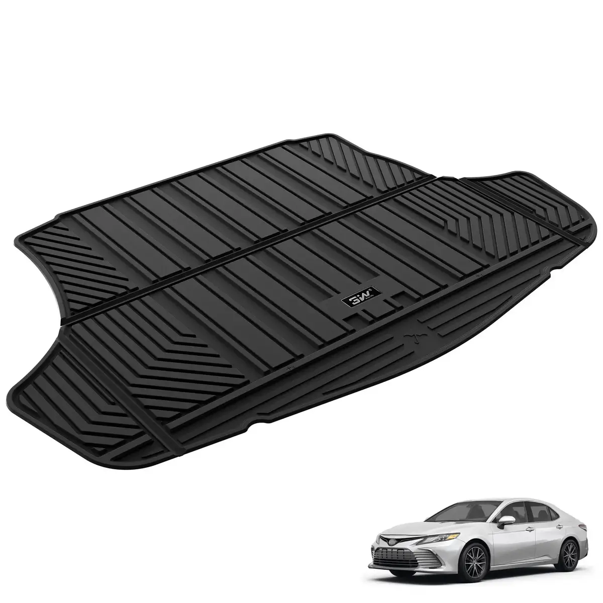 3W Toyota Camry 2018-2024 Fwd (Not For Hybrid Or Awd) Custom Trunk Mat 1