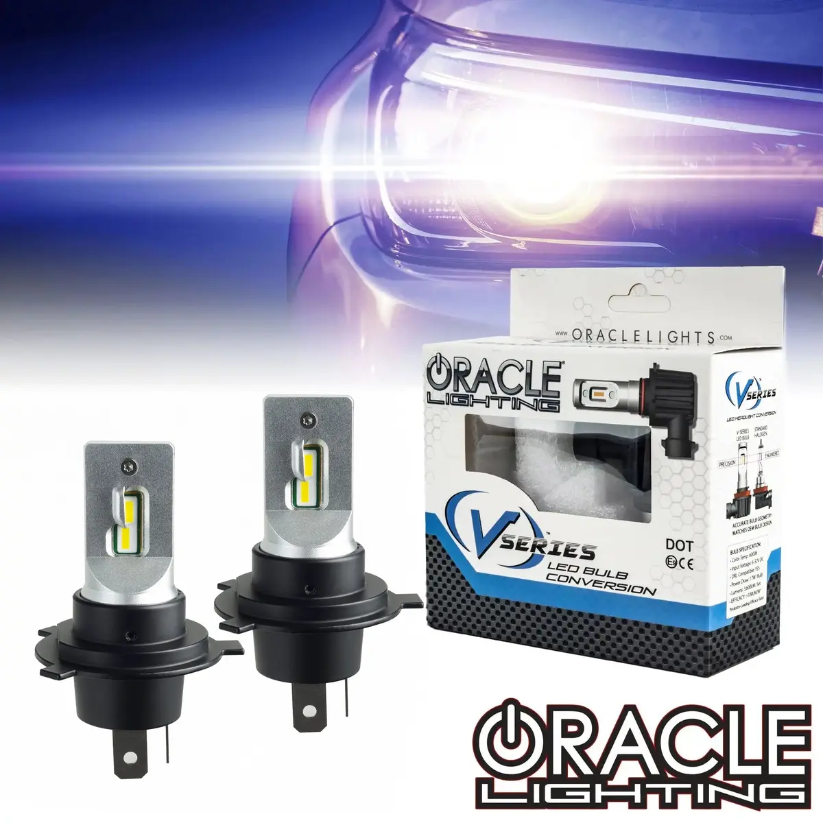 Oracle Lighting H4 - Vseries Led Light Bulb Conversion Kit High/Low Beam (Projector) 1