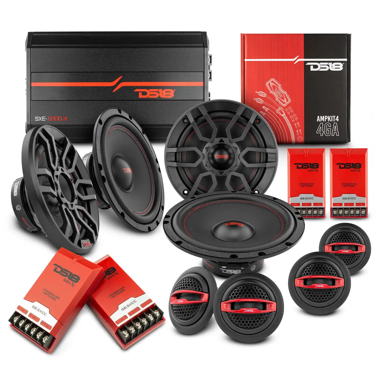 Ds18 2006-2020 Honda Civic Front And Back Doors Sedan Speaker Good Upgrade/Replacement Package 900 Watts 1