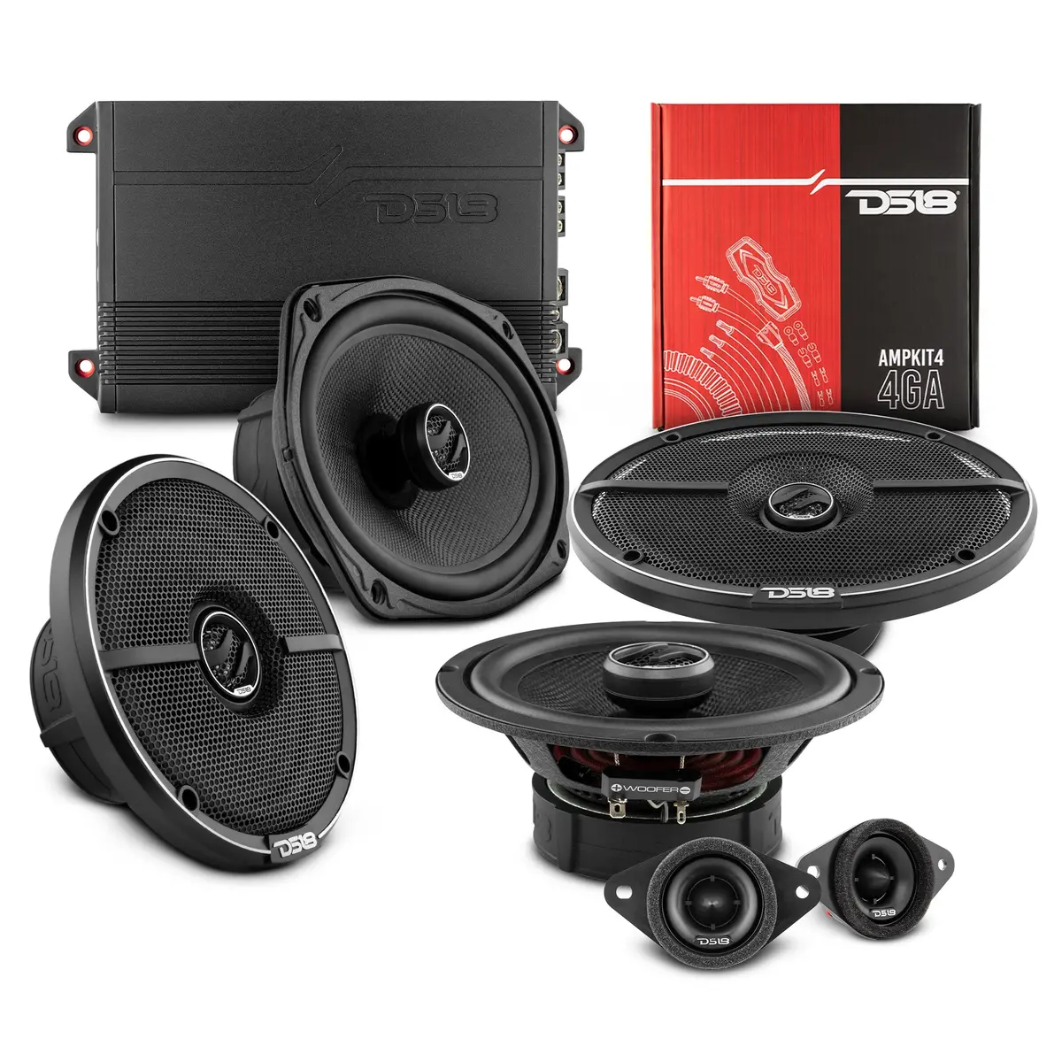 Ds18 2005-2021 Toyota Tacoma Double And Access Cab Front And Back Doors Speakers Better Upgrade/Replacement Package 1600 Watts 1