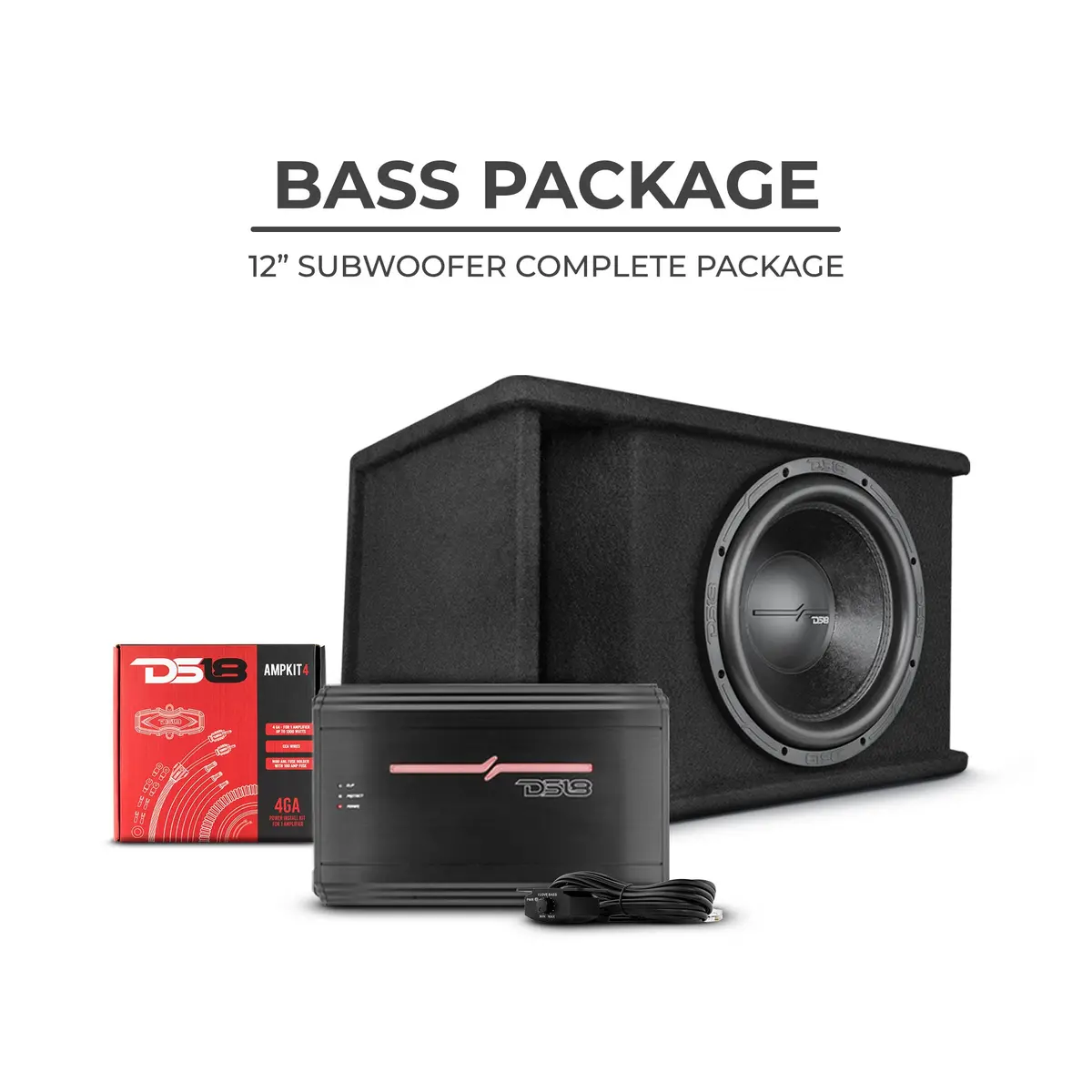 Ds18 Zr112ld-Pkg Bass Package 12" Subwoofer In A Ported Box With Amplifier And Amplifier Installation Kit - Zr112ld + Zr1000.1D Amp + Ampkit4 1