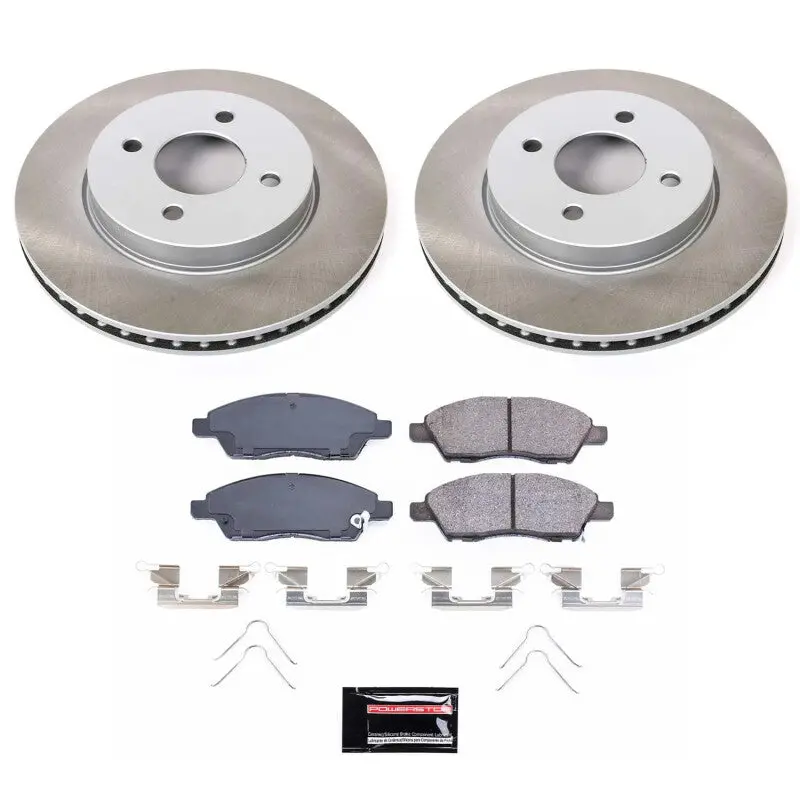 Power Stop 14-19 Nissan Versa Note Front Semi-Coated Rotor Kit 1