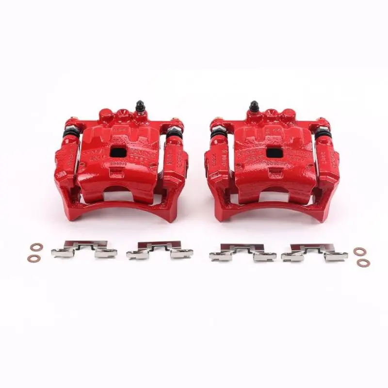 Power Stop 11-17 Ford Fiesta Front Red Calipers W/Brackets - Pair 1