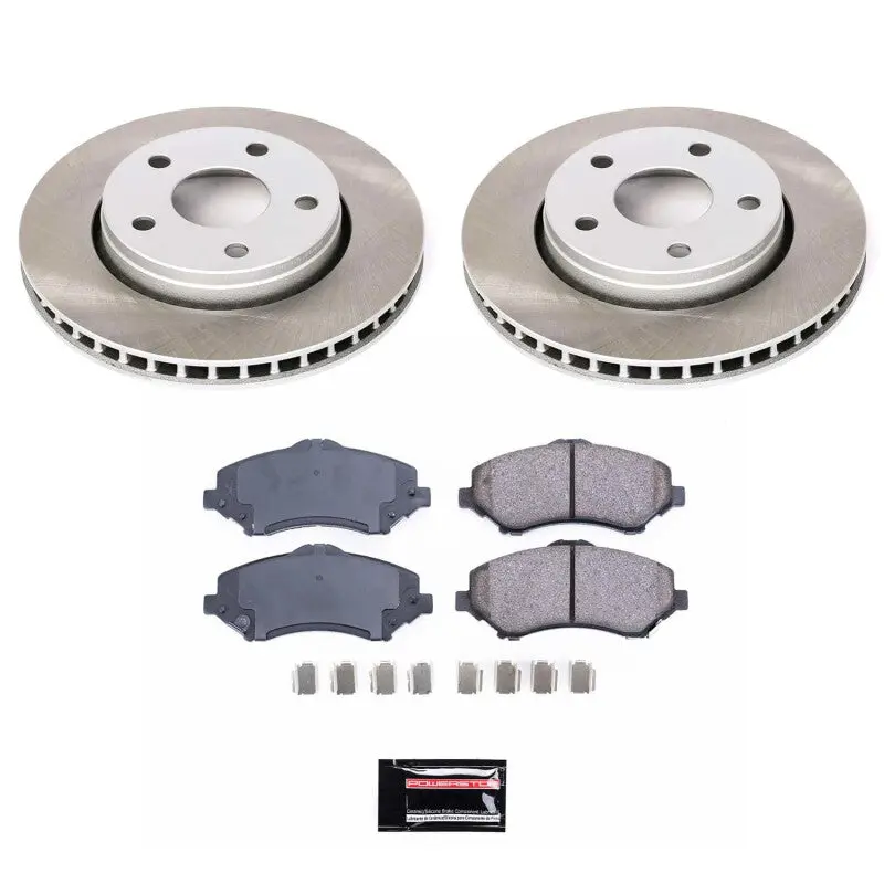 Power Stop 2018 Jeep Wrangler Jk Front Semi-Coated Rotor Kit 1
