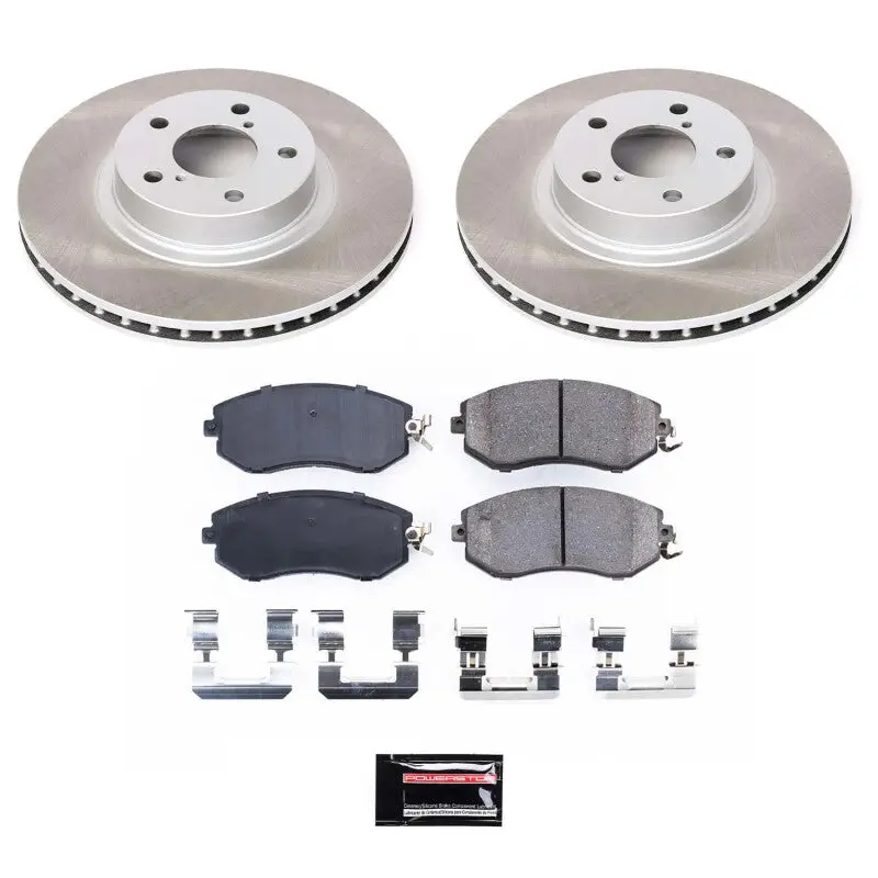 Power Stop 11-16 Subaru Impreza Front Semi-Coated Rotor Kit 1