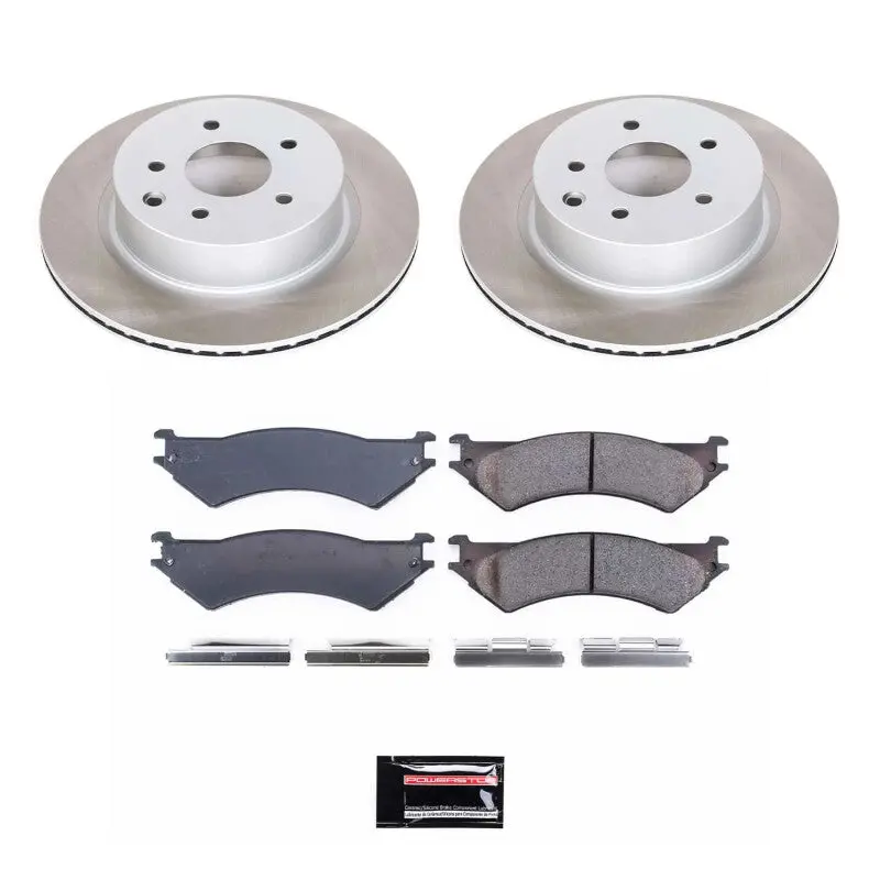 Power Stop 99-07 Ford E-350 Super Duty Rear Semi-Coated Rotor Kit 1