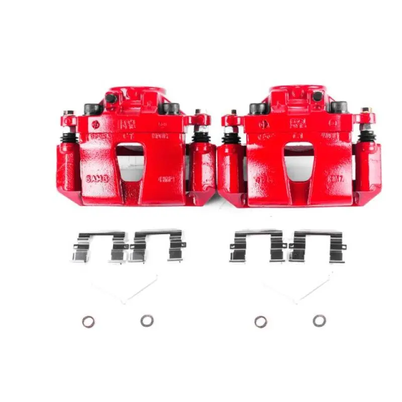 Power Stop 15-18 Hyundai Sonata Front Red Calipers W/Brackets - Pair 1