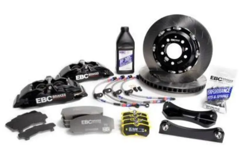 Ebc Racing 01-07 Acura Rsx Type-S 2.0L Black Apollo-4 Calipers 330Mm Rotors Front Big Brake Kit 1