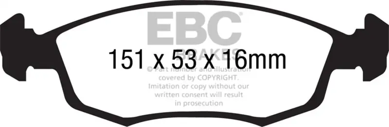 Ebc 2013+ Fiat 500E Electric Ultimax2 Front Brake Pads 1