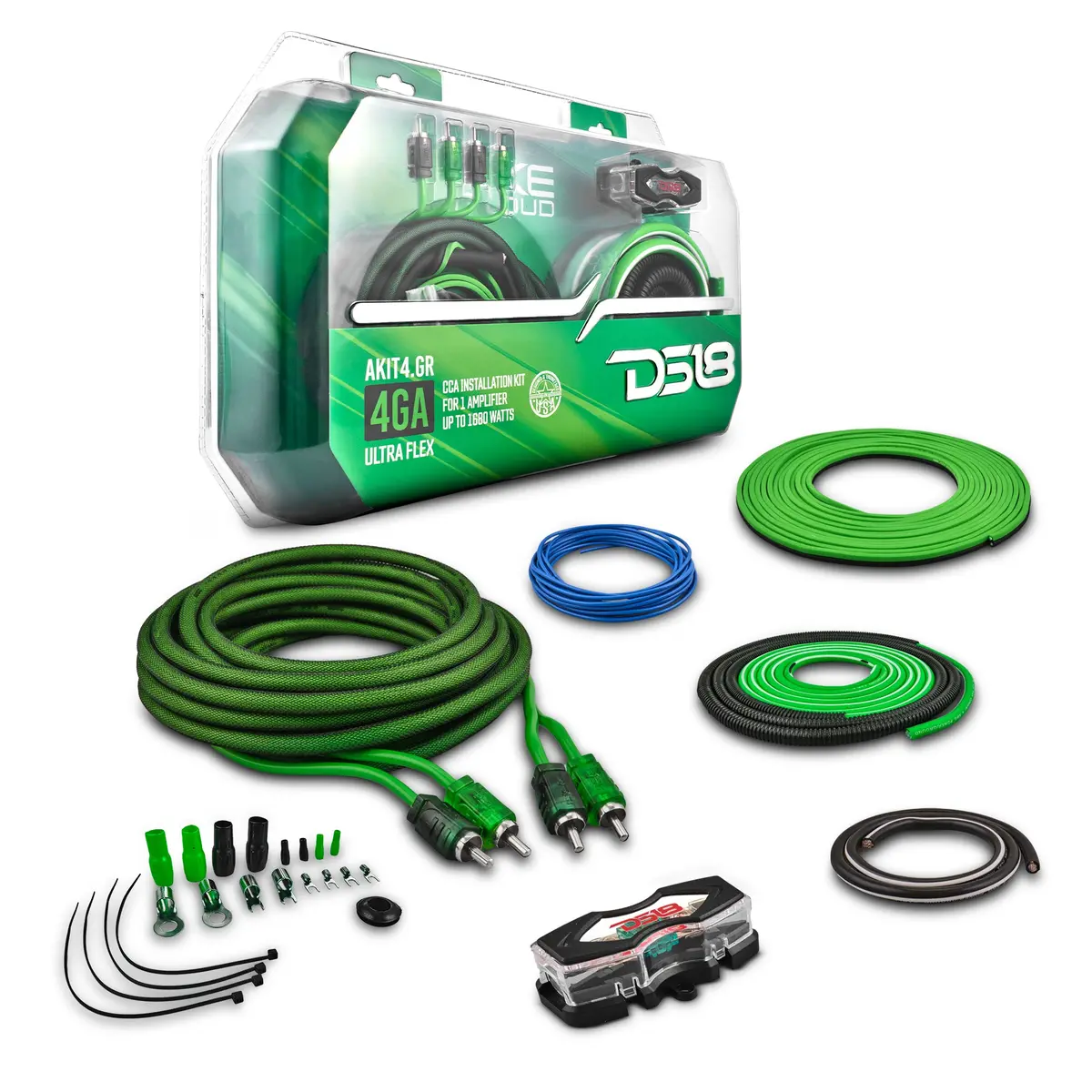 4-Ga Amplifier Installation Wiring Kit - Green 1