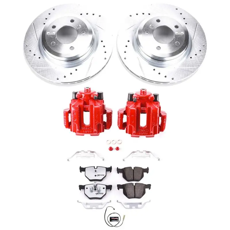 Power Stop 11-13 Bmw 335I Rear Z26 Street Warrior Brake Kit W/Calipers 1