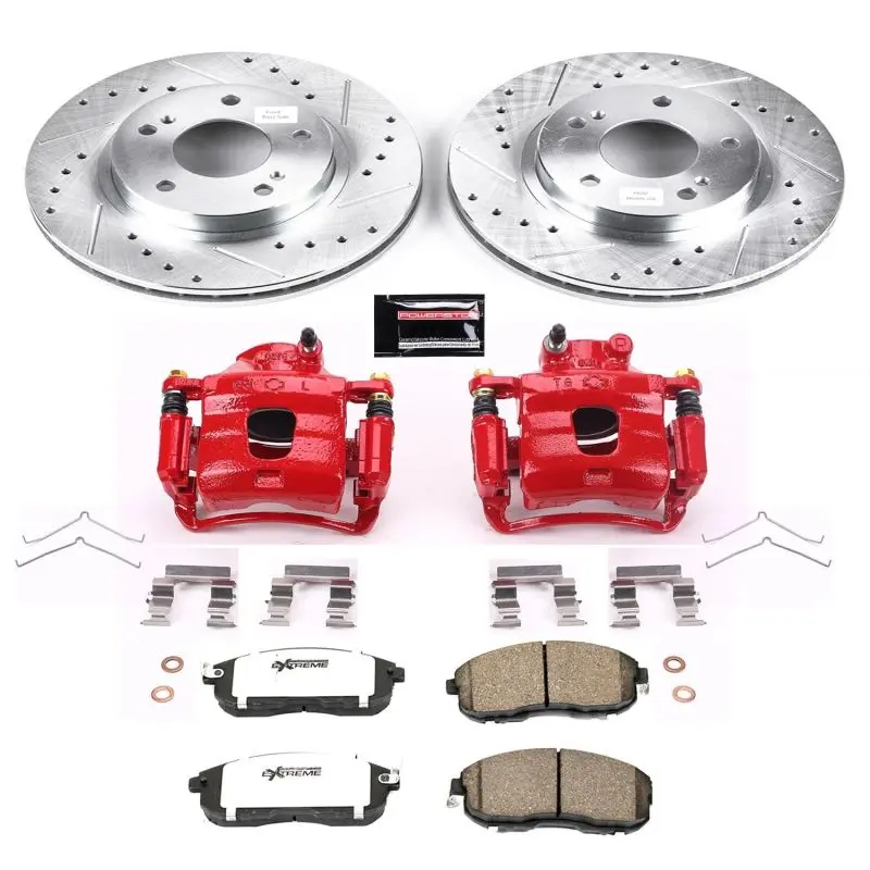 Power Stop 1999 Nissan Maxima Front Z26 Street Warrior Brake Kit W/Calipers 1