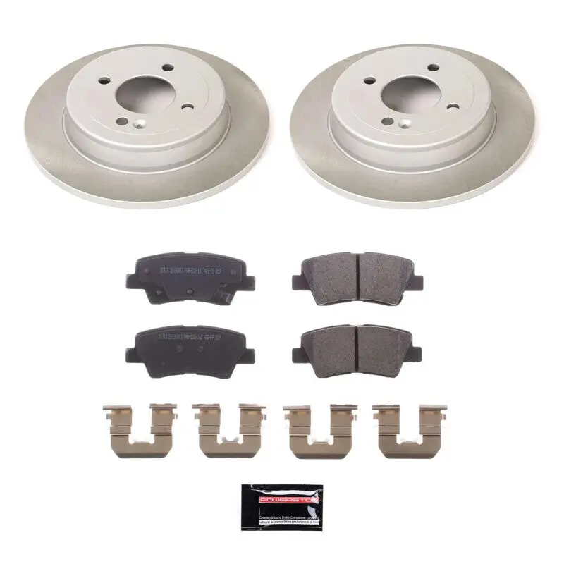 Power Stop 12-18 Kia Rio Rear Semi-Coated Rotor Kit 1