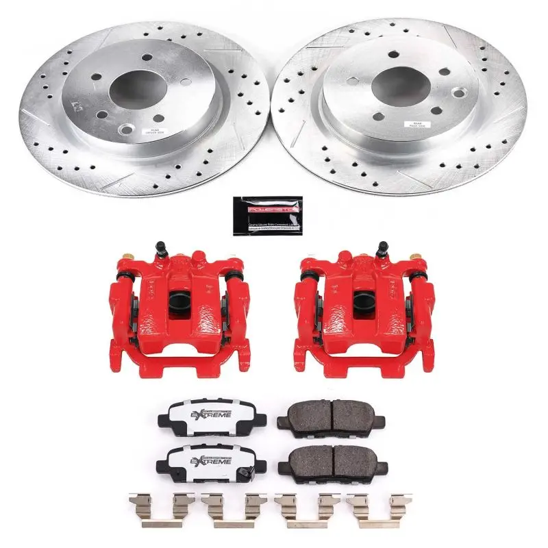 Power Stop 2018 Nissan Maxima Rear Z26 Street Warrior Brake Kit W/Calipers 1