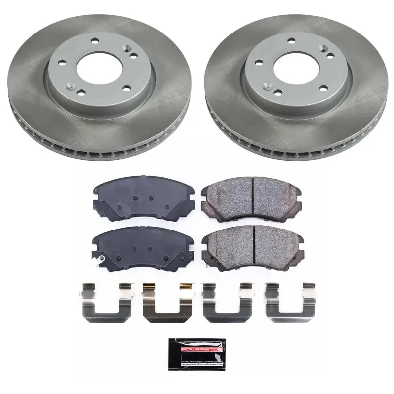 Power Stop 10-11 Kia Soul Front Semi-Coated Rotor Kit 1