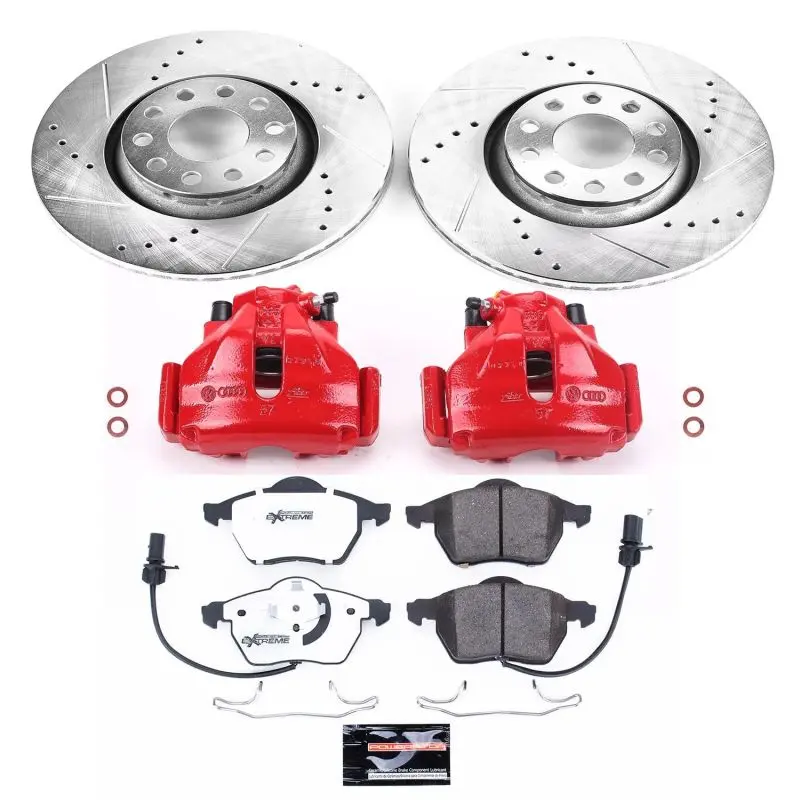 Power Stop 98-99 Audi A6 Front Z26 Street Warrior Brake Kit W/Calipers 1