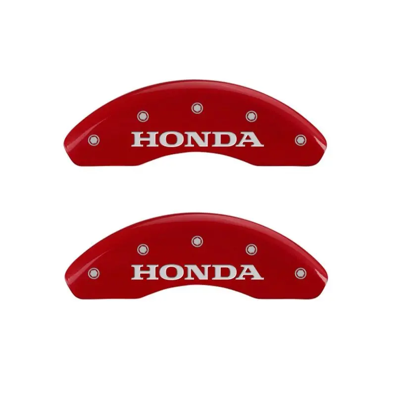 Mgp Engraved 4-Piece Caliper Cover Set – Front Honda Logo / Rear H Logo, Red Finish With Silver Chrome Accents 1