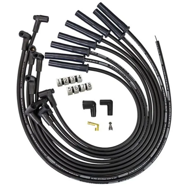 Moroso Gm Bbc 366-454 Hei-Style W/O Coil In Cap Ultra 40 8.5Mm Multi-Angle Spark Plug Wire Set - Blk 1