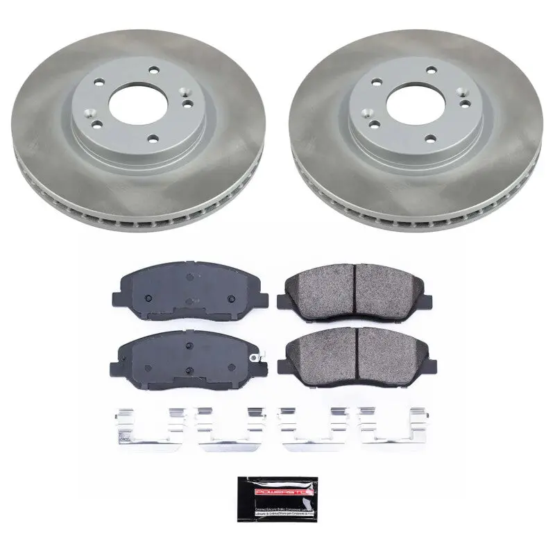 Power Stop 07-09 Hyundai Santa Fe Front Semi-Coated Rotor Kit 1