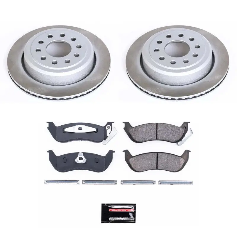 Power Stop 03-11 Lincoln Town Car Rear Semi-Coated Rotor Kit 1