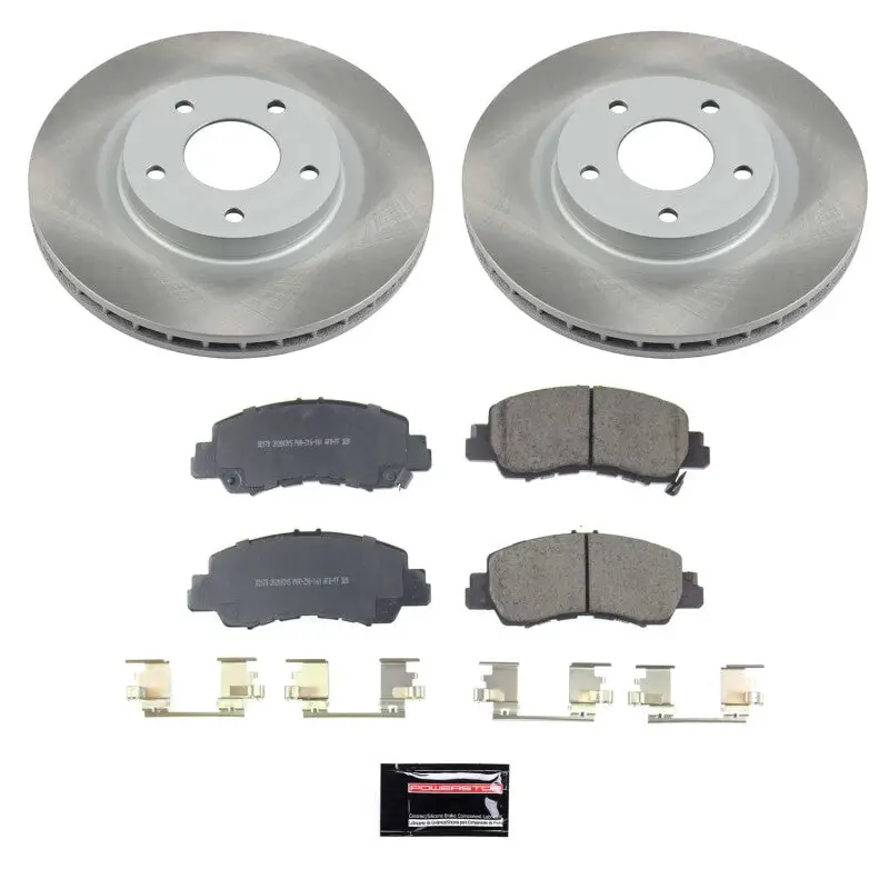 Power Stop 18-20 Mitsubishi Eclipse Cross Front Semi-Coated Rotor Kit 1