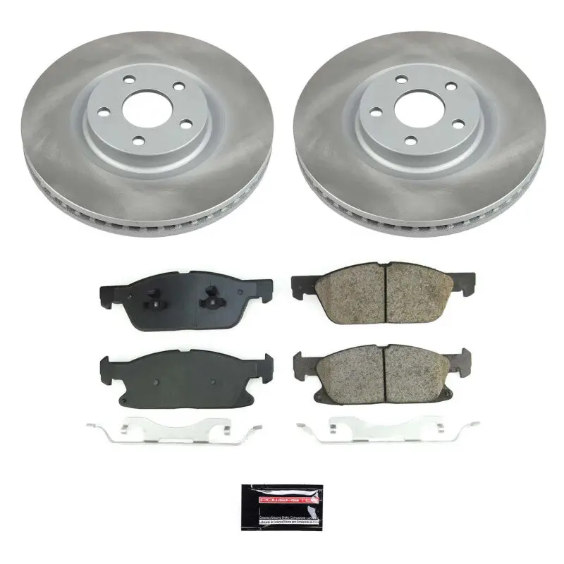 Power Stop 17-20 Lincoln Continental Front Semi-Coated Rotor Kit 1