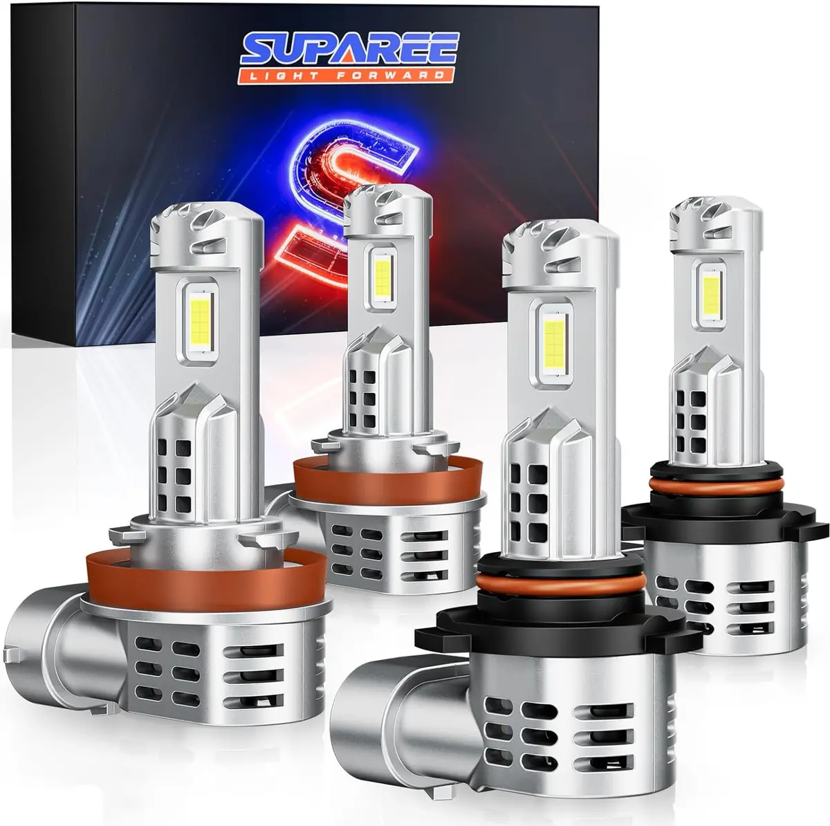Suparee 9005/Hb3 Hi-Beam &  H11/H8 Lo-Beam Led Headlight Bulbs For 2015-2020 F150 1