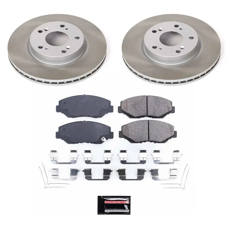 Power Stop 13-14 Honda Fit Front Semi-Coated Rotor Kit 1