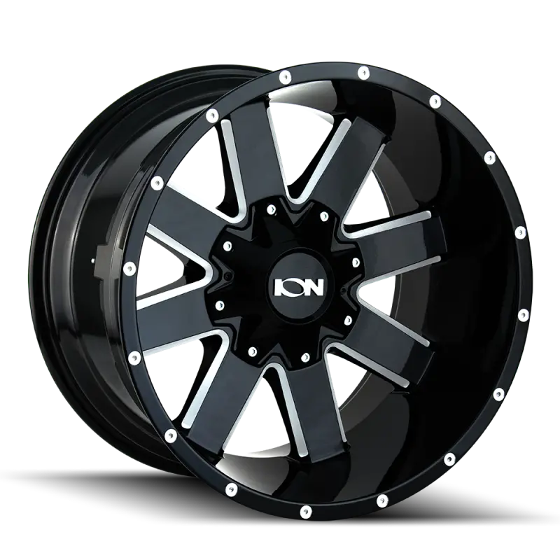 Ion Type 141 Gloss Black Milled Wheel – 18X9", 8X180 Bolt Pattern, 18Mm Offset, 124.1Mm Hub Bore 1