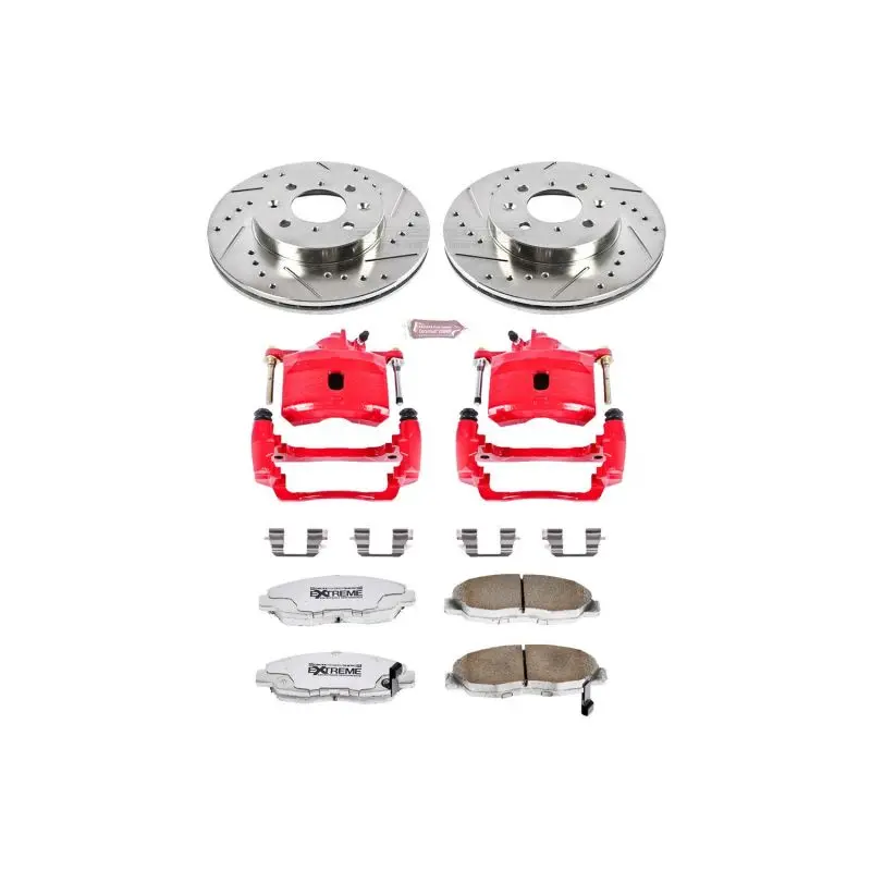 Power Stop 96-05 Honda Civic Front Z26 Street Warrior Brake Kit W/Calipers 1