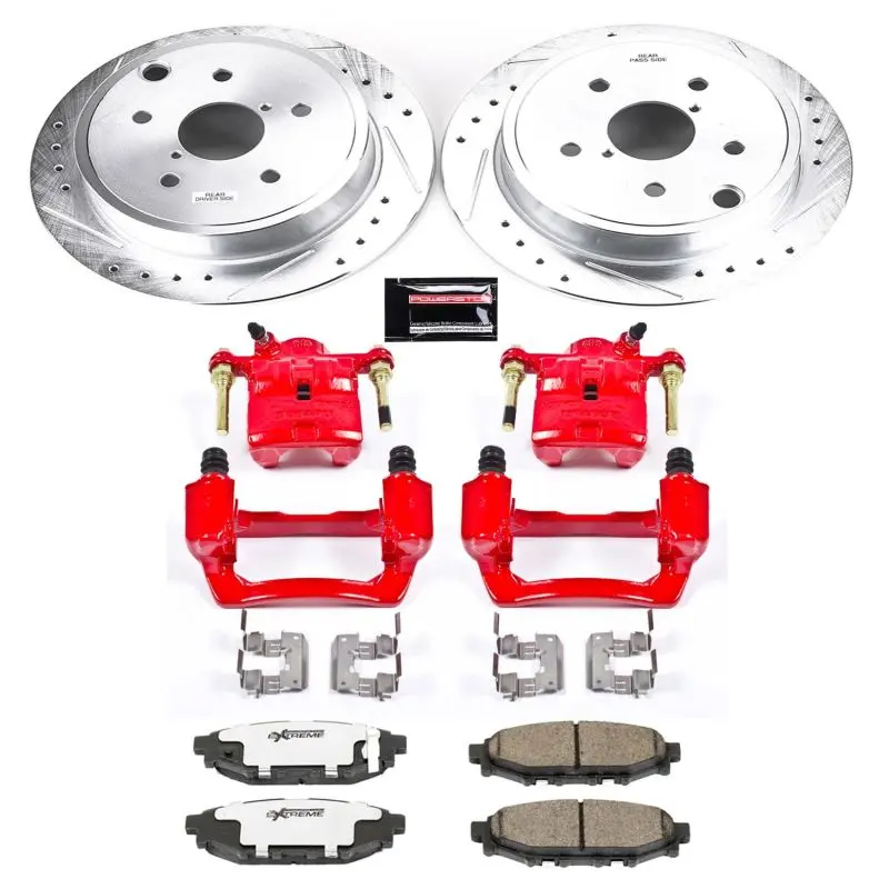 Power Stop 15-19 Subaru Wrx Rear Z26 Street Warrior Brake Kit W/Calipers 1